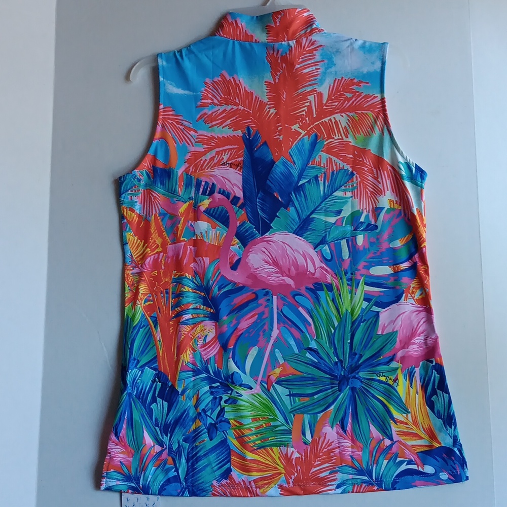 Vibrant Tropical Sleeveless Top - Picture 4 of 4